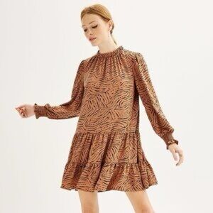 Nine West XXL long sleeve animal print dress